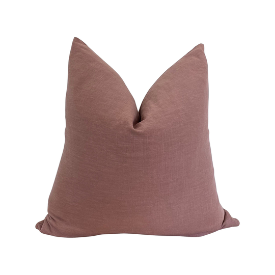 Solid Mauve Linen Cotton Blend Throw Pillow Cover, Cover Only Multiple Sizes Available