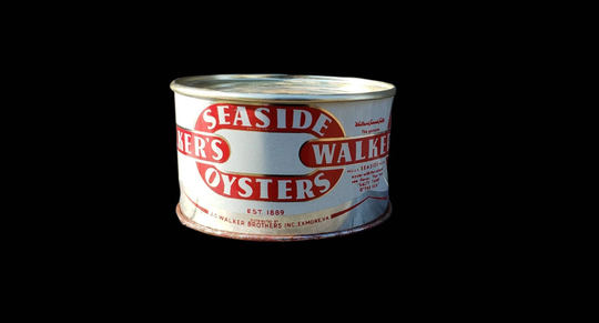 Oyster Can J. C. Walker Brothers Seaside Oysters From Exmore Virginia 8 Ounce Size Tin Advertising