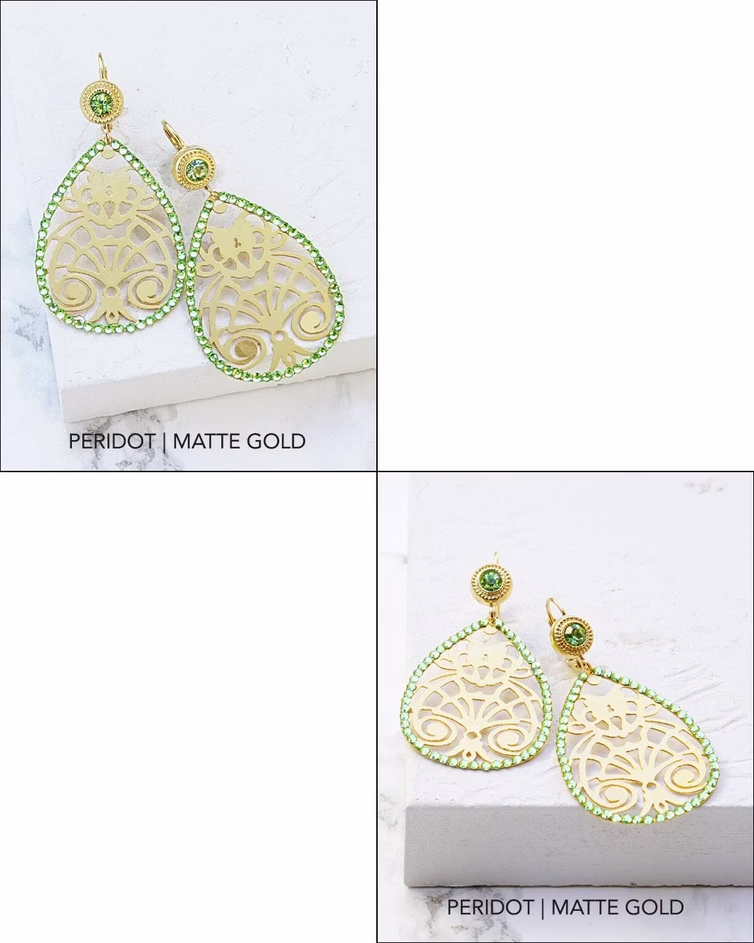 Persian Earrings, Statement Filigree Gold Chunky Swarovski Lightweight Earring, Oriental Earrings