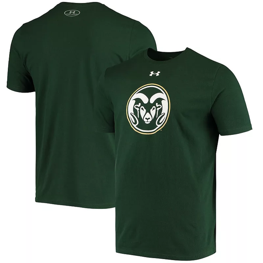 Men's Under Armour Green Colorado State Rams School Logo Performance Cotton T-Shirt, Size: XL, CST Green