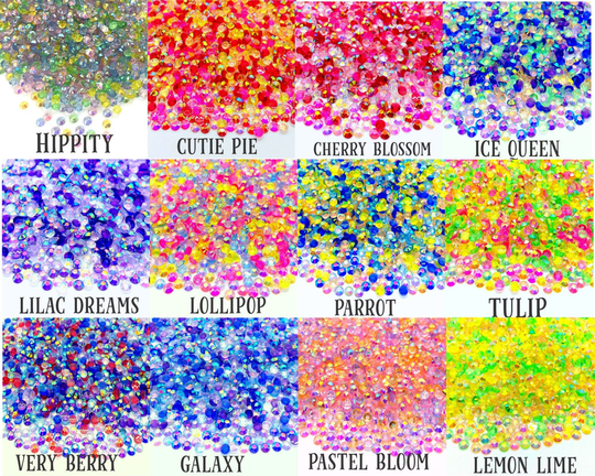 Bulk Transparent Blends Rhinestone Mix Choose Size | 30 Gram Bags Flatback Jelly Rhinestones Mix, Mixes