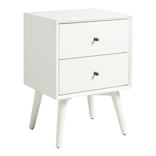 White Wood Brewton Nightstand with Drawers by World Market