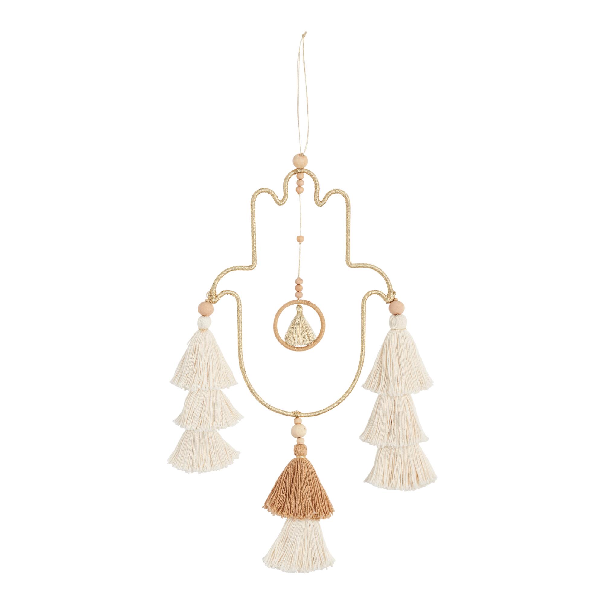 Gold Metal Hamsa Hand Hanging Decor: Multi by World Market