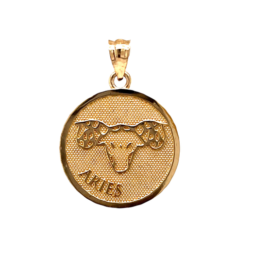 14K Solid Yellow, White & Rose Gold Zodiac Aries, Ram Charm Pendant 4.5 Grams 0.80"