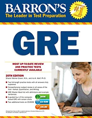 Barron's GRE with CD-ROM, 20th Edition by ., Sharon, Wolf, Ira K. Weiner Green M.A.