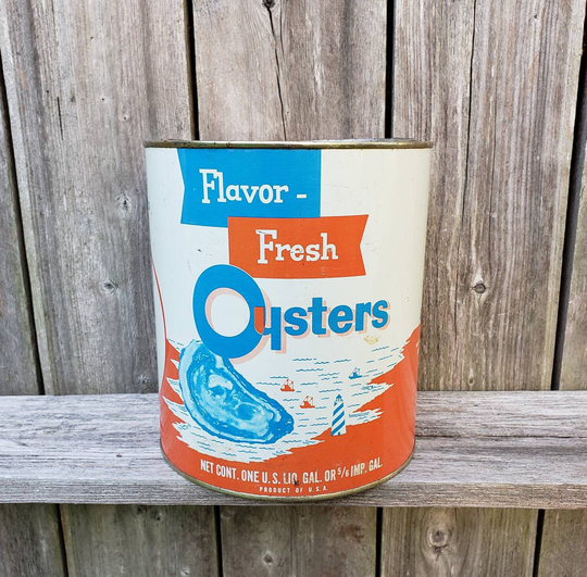 Oyster Can Gallon Fishermans Seafood Advertising Tin Grasonville Maryland