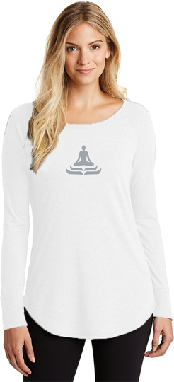 Lotus Pose Ladies Yoga Tri Blend Long Sleeve = Lotuspose-Dt132L