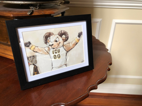 Framed Print Of Vcu Ram, College Dorm Decor, Graduation Gift - Virginia Commonwealth University Mascot, Rodney | Rva Basketball Va