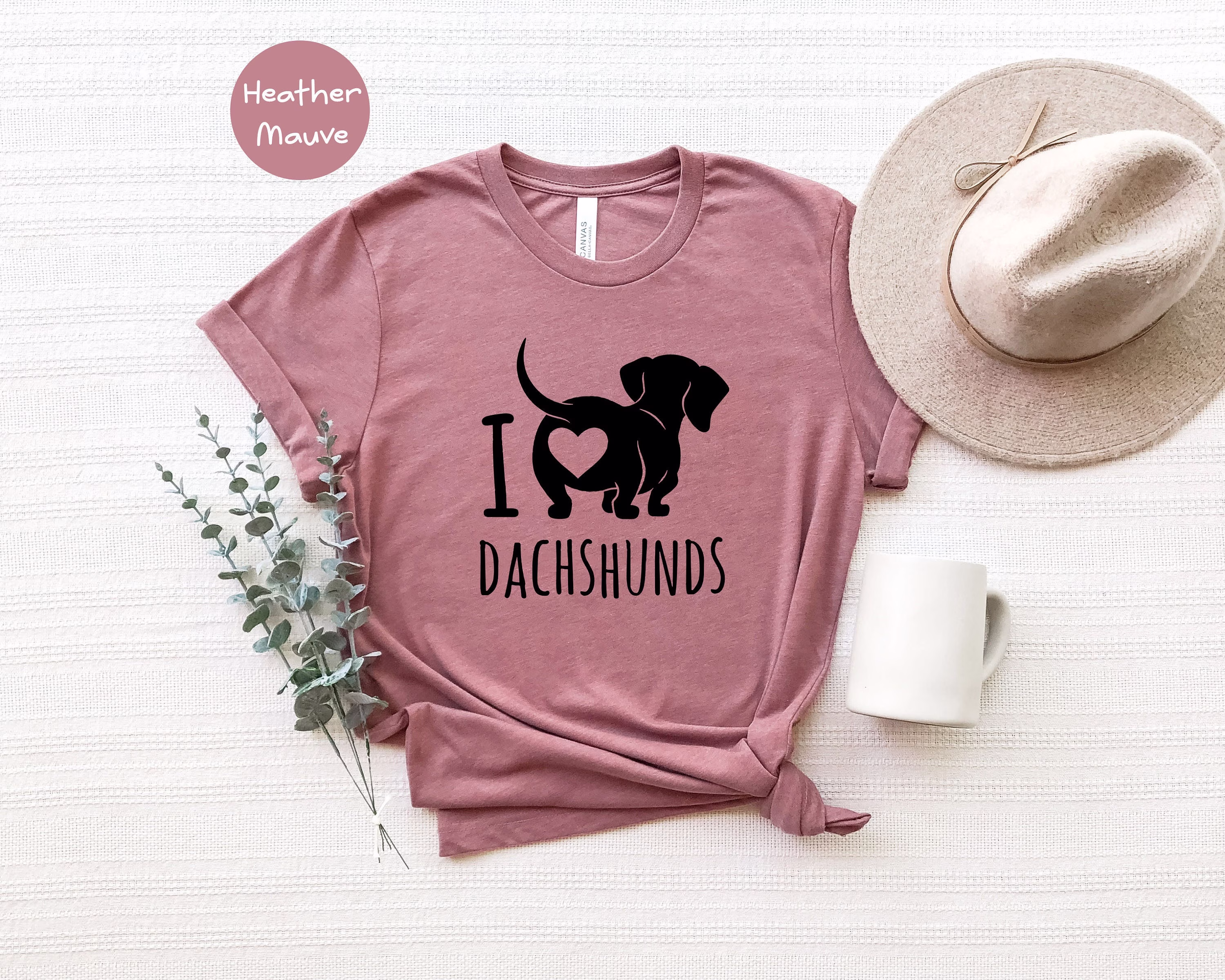 I Love Dachshunds Shirt, Dachshund T-Shirt, Kids Puppy Lover Gift, Dog Girl Mom Tee, My Tee