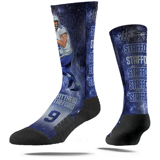 Men's Strideline Matthew Stafford Los Angeles Rams Galaxy Crew Socks, Size: Large, LAR Team