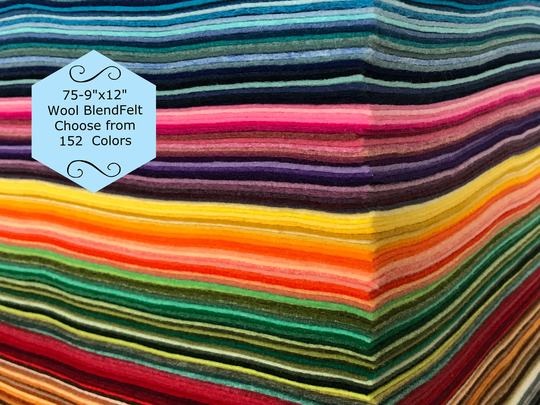 Wool Felt - 75 Sheets 9x12 Inch Blend -Choose Your Own Colors