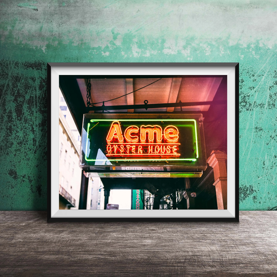 Acme Oyster House, New Orleans Wall Art - Nola Sign Photography Unframed Print French Quarter, Restaurant