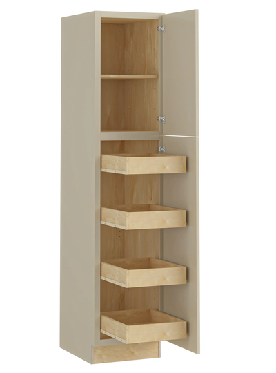 Luxxe Cabinetry Norfolk 18-in W x 84-in H x 24-in D Blended Cream Painted Door Pantry Fully Assembled Semi-custom Cabinet (Shaker Door Style)