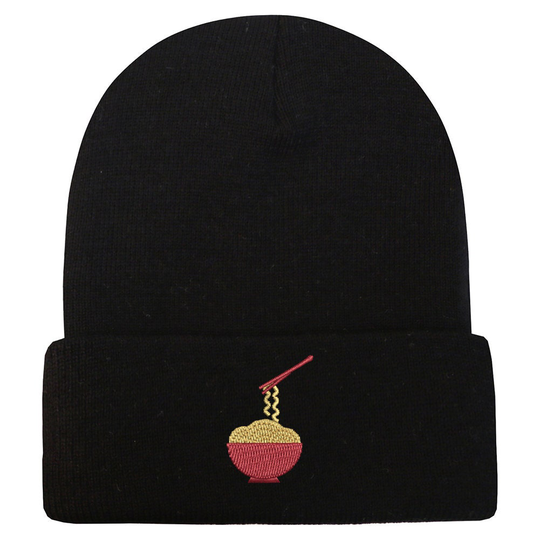 Ink Stitch USA Ramen 1 Embroidered Winter Skull Beanie Hats - 9 Colors
