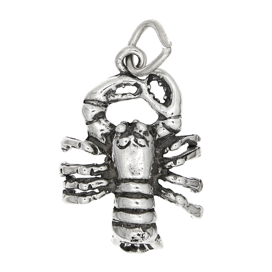 sterling Silver One Sided Clawed Lobster Charm -With Options