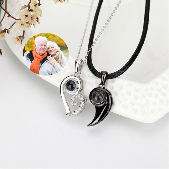 Necklace Couple, Projection Photo Necklace, Custom Necklace, Wedding Gifts, Pet Necklace, Anniversary Gift Tenth Anniversary