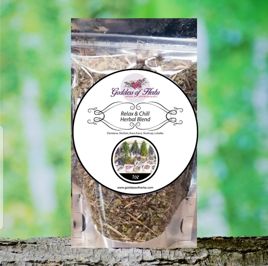 Relax & Chill Herbal Tea Blend, 1 Oz, Blend Sampler, Tea, Blend, Relaxing Calming Herbs, Sleep