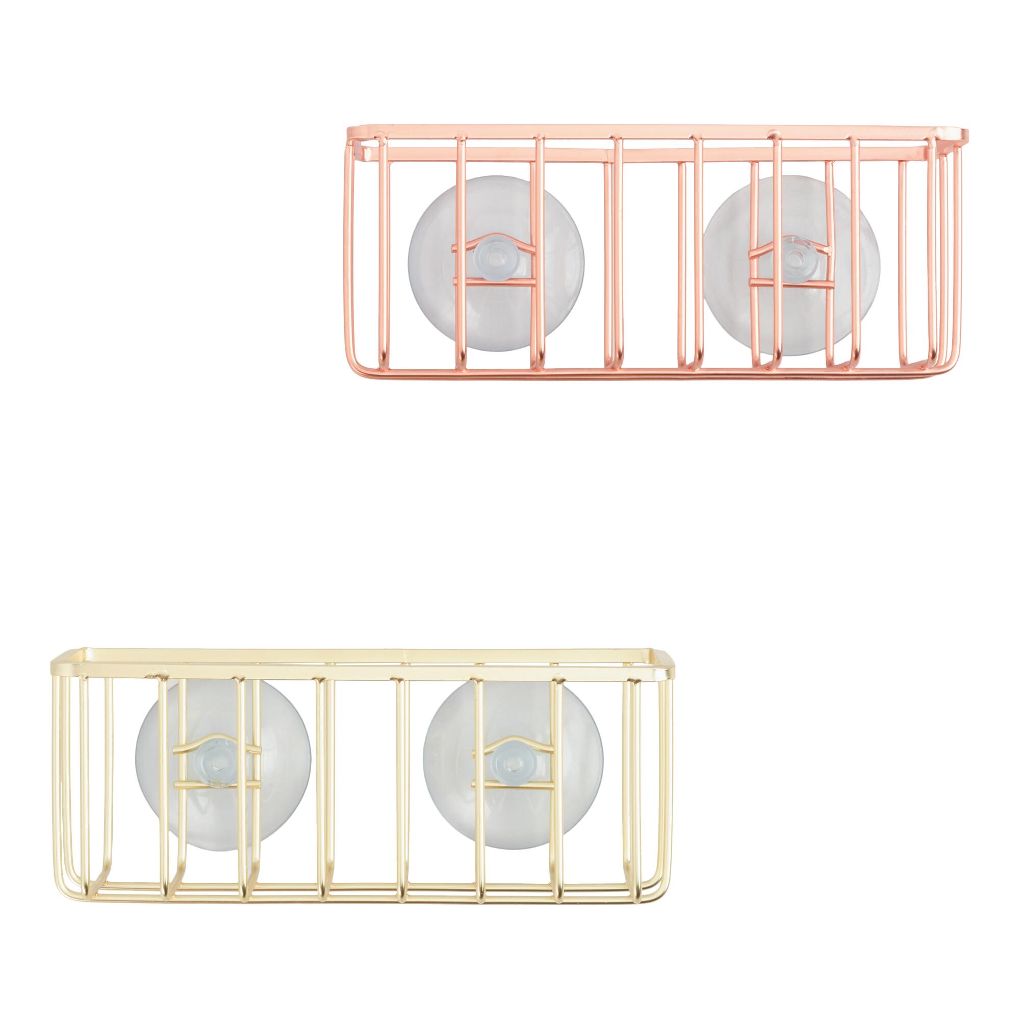 Metallic Sponge Holders With Suction Cups Set Of 2: Gold by World Market