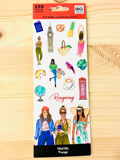 Sticker Book, Girl Stickers, People Sticker Sheet Booklet, Travel Europe Paris Scrapbook Stickers