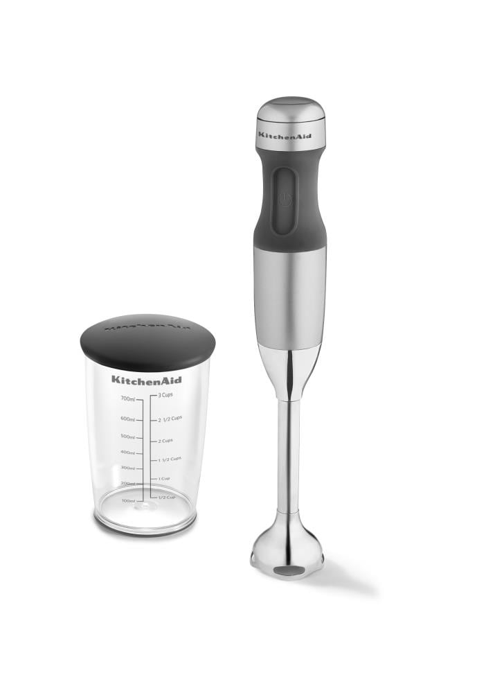 KitchenAid 2-Speed Contour Silver 200-Watt Immersion Blender with Accessory Jar | KHB1231CU
