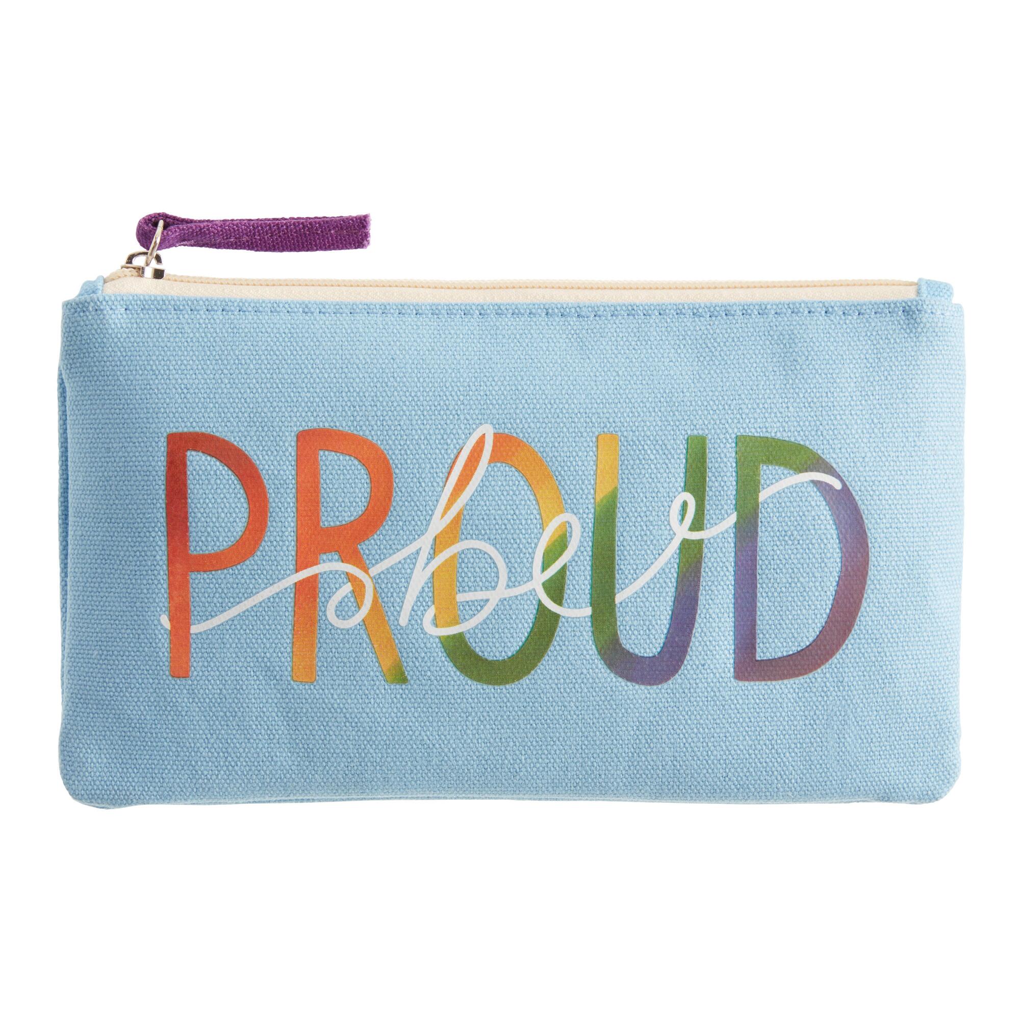 Be Proud Pencil Case: Blue/Multi - Canvas by World Market