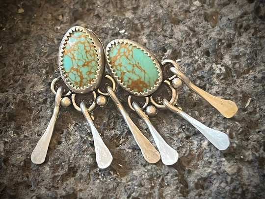 Kingman Turquoise Fringe Studs