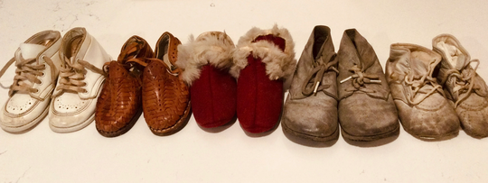 Antique Baby Shoes & Slippers, Felt, 5 Pair