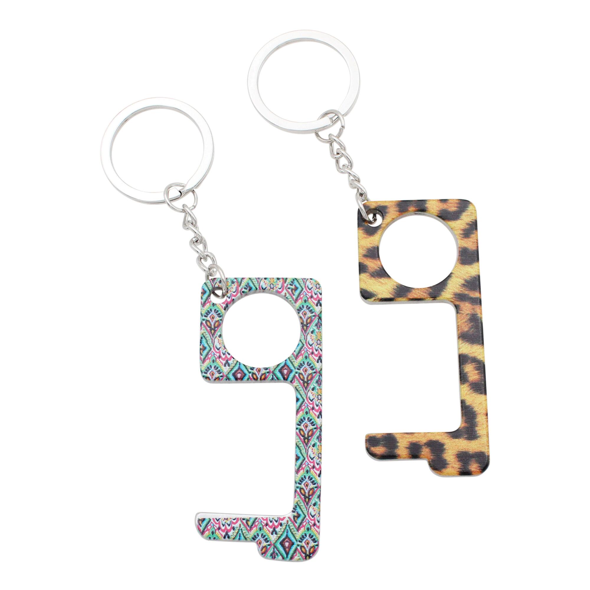 Printed Metal Touch Tool Keychains Set of 2 by World Market
