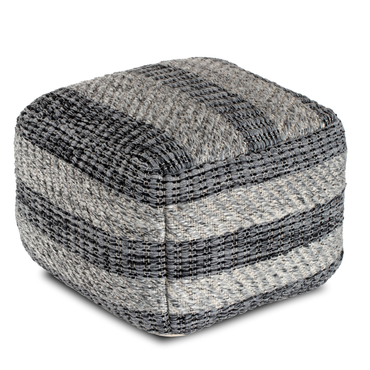 Anji Mountain Casual Gray Polyester/Polyester Blend Square Ottoman | AMBPF023-2014