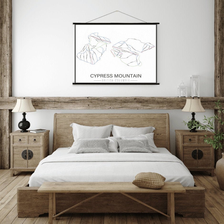 Cypress Mountain British Columbia Ski Trail Map | Hanging Canvas Of Printed Marketplace