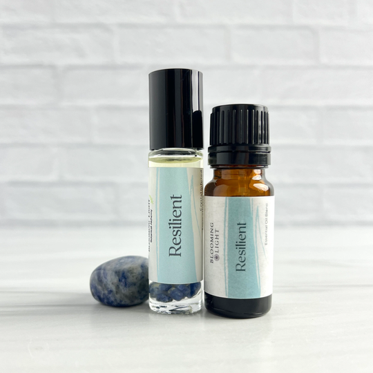 Resilient Essential Oil Blends | Crystal Infused Aromatherapy For Stress Relief Available in Pure Or Roller