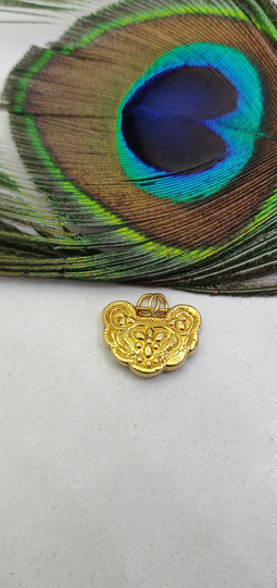 18K Gold Pendant | 21x16mm Solid Fancy Bead Spacer For Jewelry Kc1926