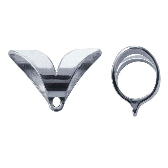 sterling Silver V-Shaped Slide Pendant Bail With Ring