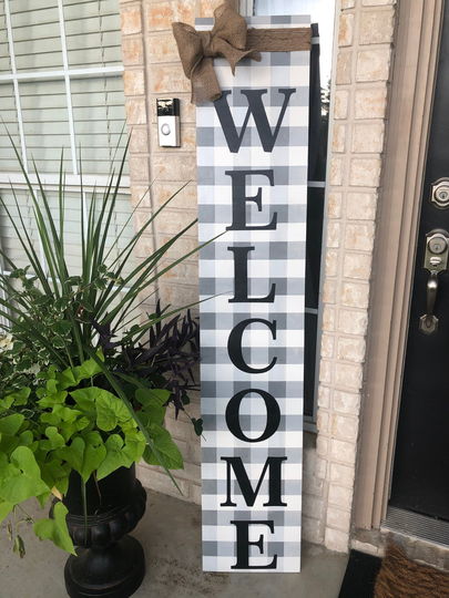 Welcome Sign Buffalo Plaid