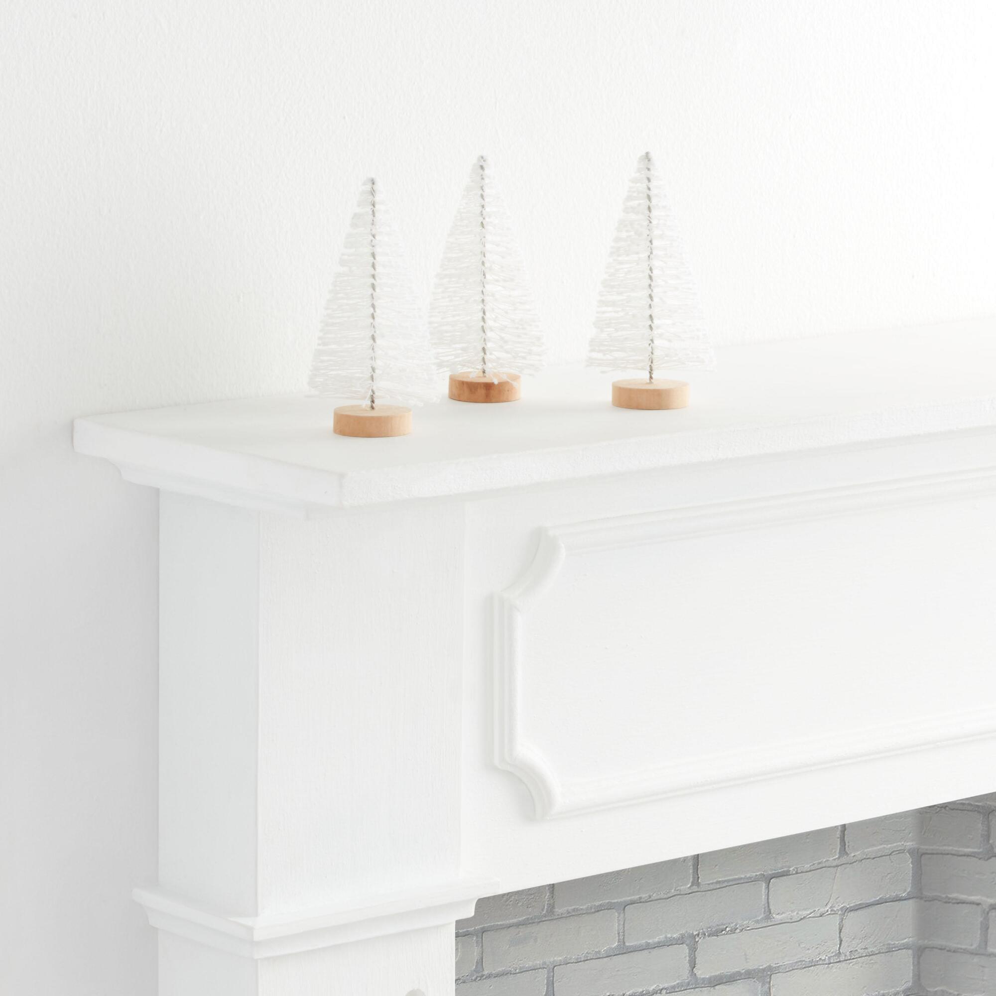 White Bottlebrush Tree Decor 3 Pack - Plastic by World Market