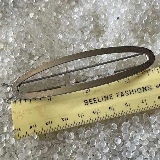 Silver Tone 1980S, Vintage Barrette, Pale Open Oval # T3