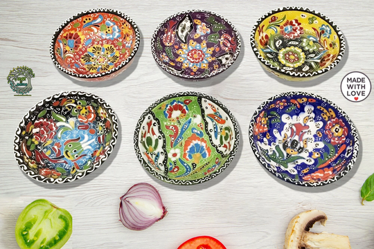 4x Ceramic Bowl Special Technique Unique Pasta Soup Bowls Dinnerware Rice Salad Sugar Large Turkish Mixing Kitchen Decor Gift
