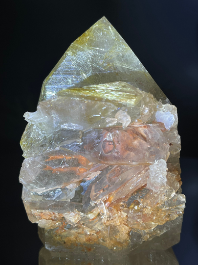 Perfect World Class 4.5" Quartz with Very Rare Rutile Spectacular Quality. Unbelievable Specimen