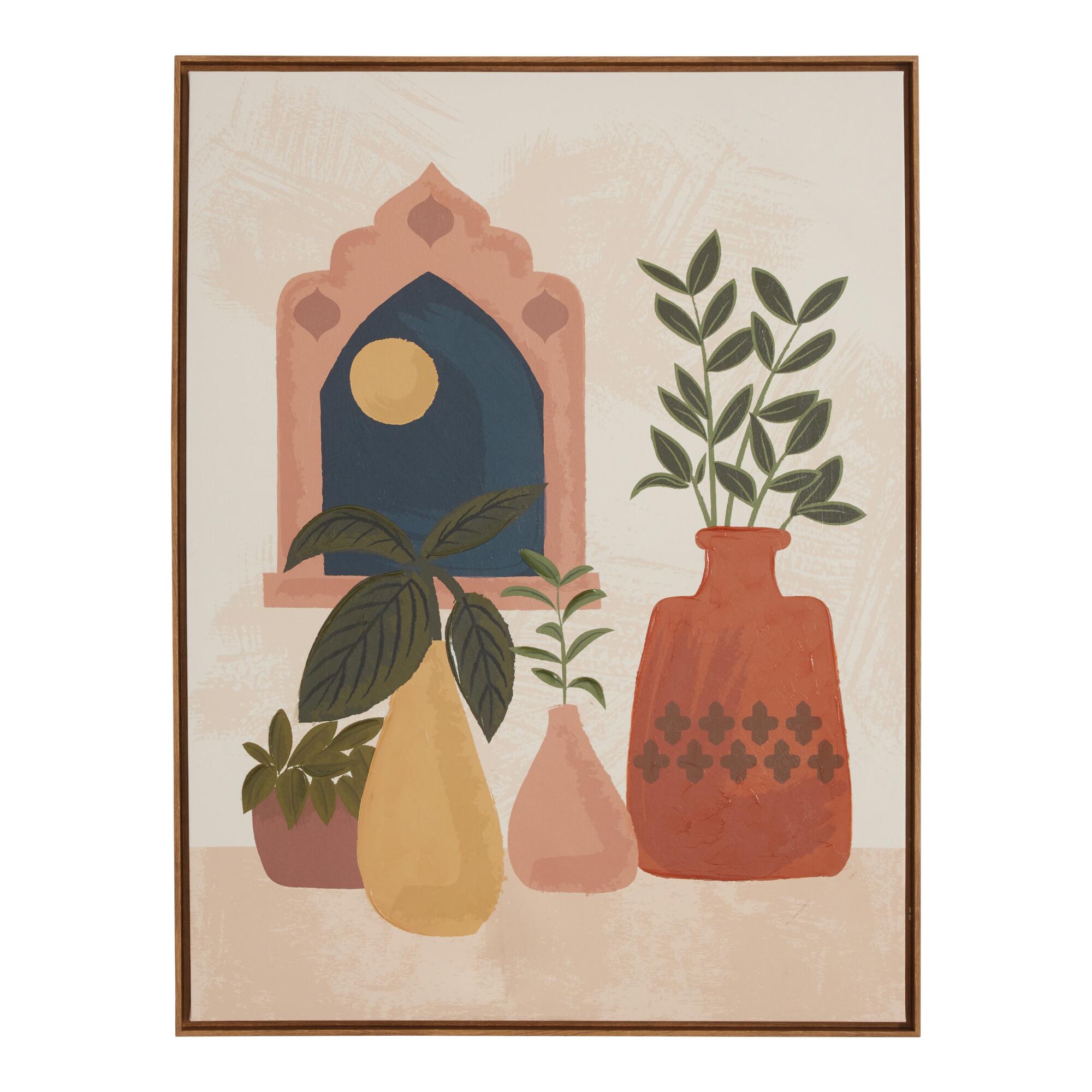 Pink And Terracotta Ophelia's Window Framed Canvas Wall Art: Multi by World Market