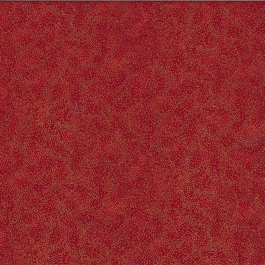 Hoffman - Brilliant Blender G8555-78G Scarlet/Gold With Tiny Metallic Gold Dots 100% Cotton Screenprint With Accent