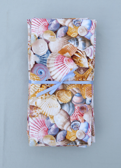 Sea Shells Set Of 6 100% Cotton Napkins