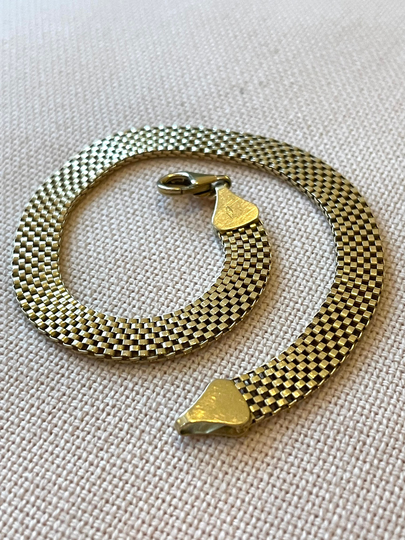 A 14 Karat Gold Flat Link Bracelet