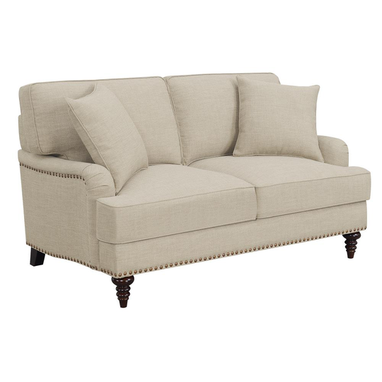 Picket House Furnishings Cassandra Modern Natural Polyester/Blend Loveseat in Off-White | UBB082200E