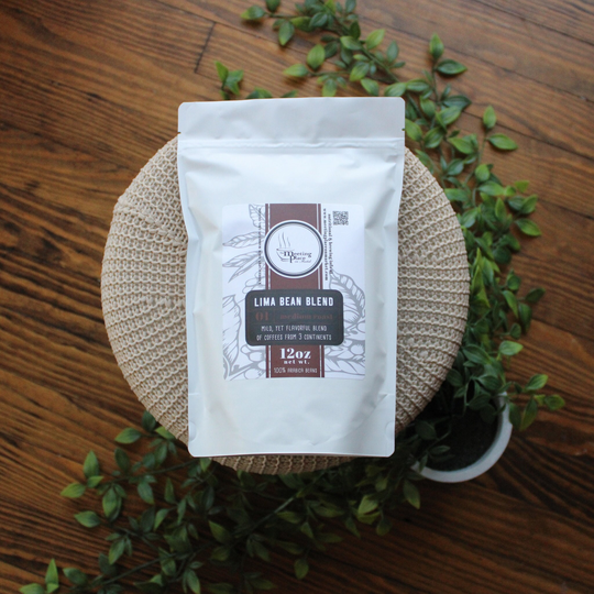 12Oz Bag Of Coffee - Lima Bean Blend Gourmet Coffee, Freshly Roasted Beans, Ground