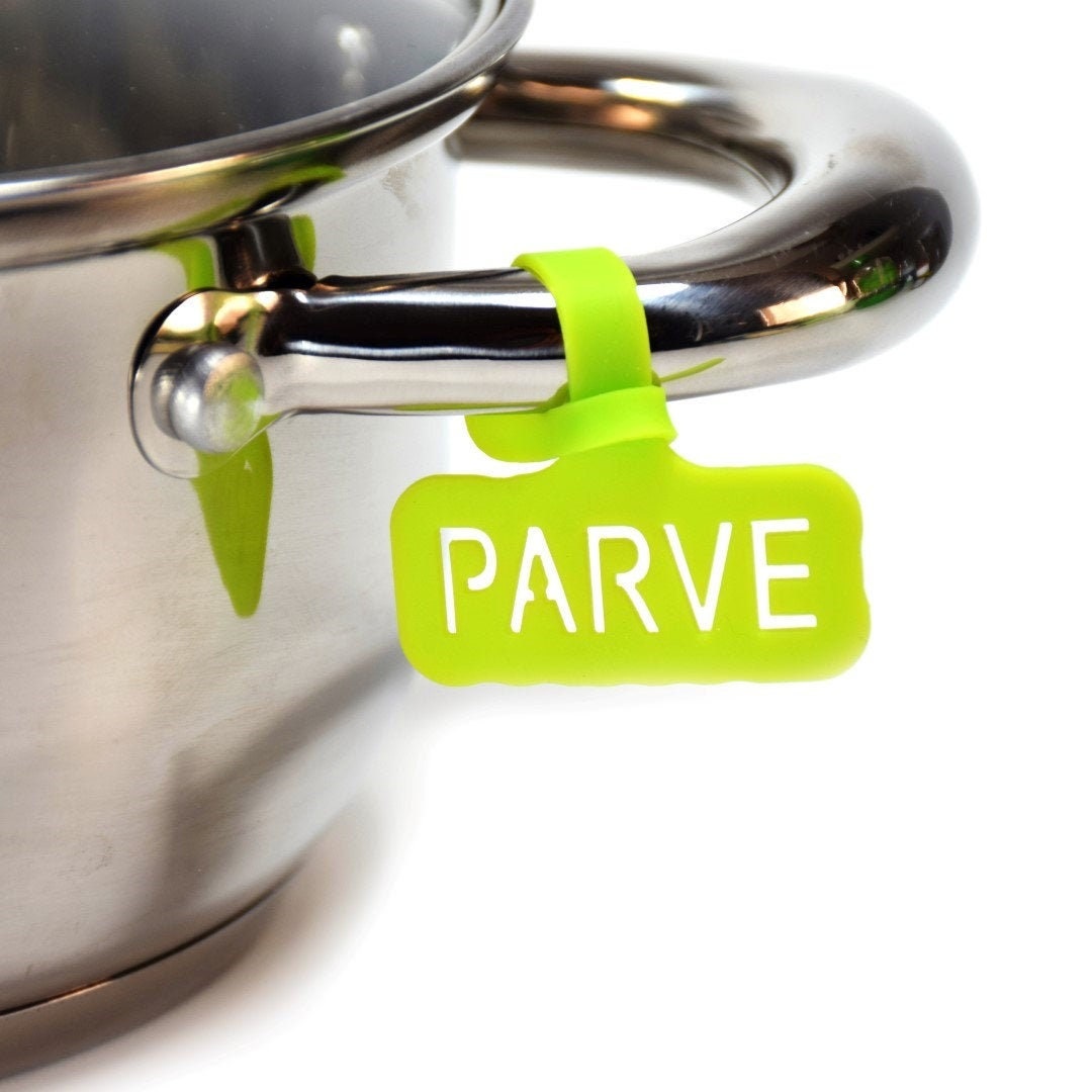Parve Silicone Labels For Kosher Kitchen, Silicone Label Utensils, Kosher Tags, Kitchen Labels, Pack Of 4 Units