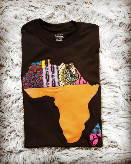 Multi Ankara Fabric African Map Sweatshirt With Leather Fusion