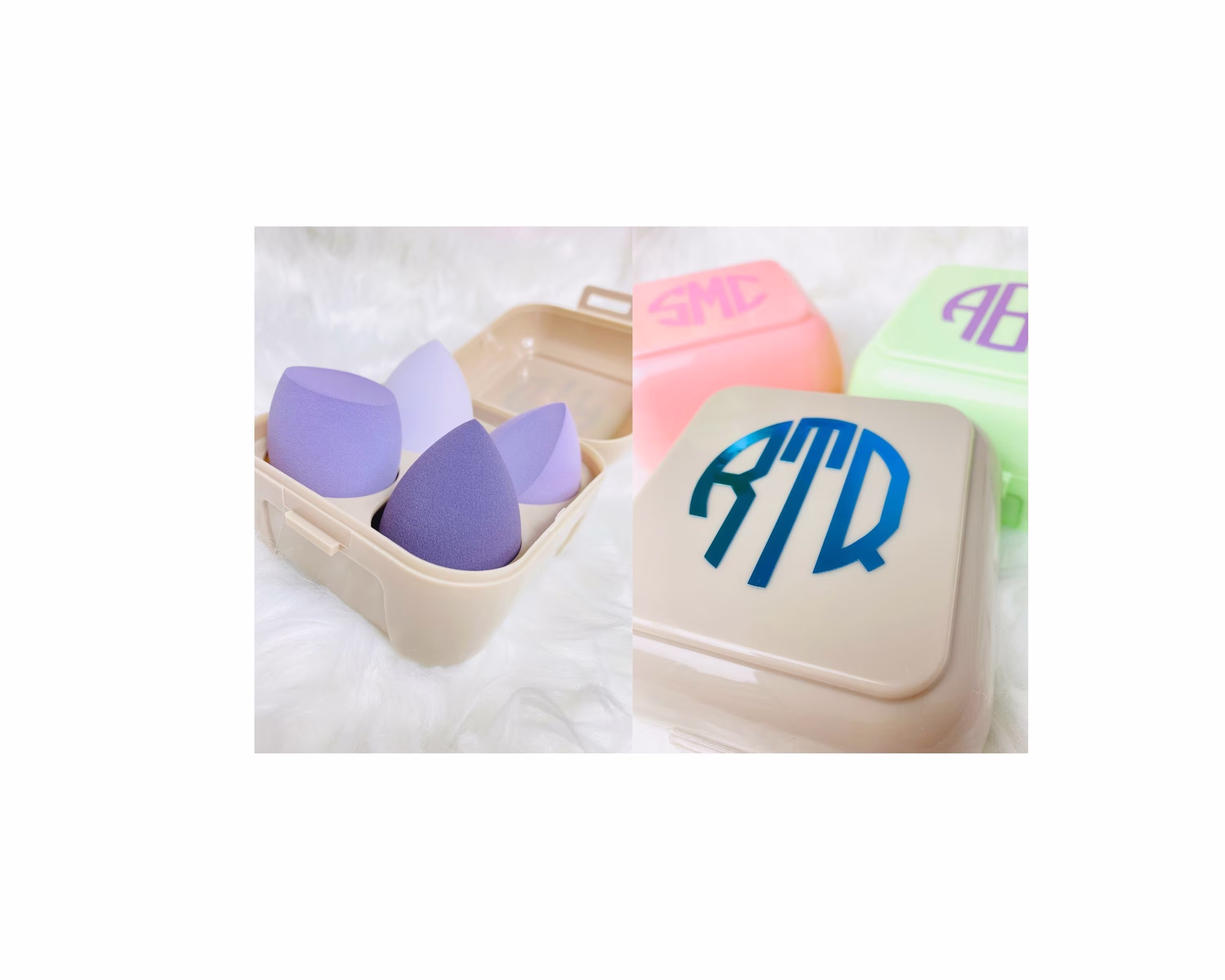 Beauty Blender Holder, Case, Custom, Makeup Organizer, Box, Pink Sponge, Personalized, Foundation Blending, Storage