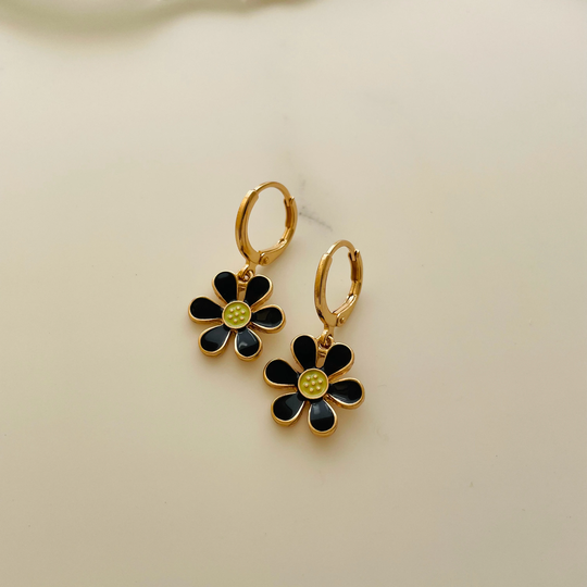 Flower Hoop Earring Hoops Endless Huggies Dangle Simple Earrings Everyday/Gift For Her/28mm