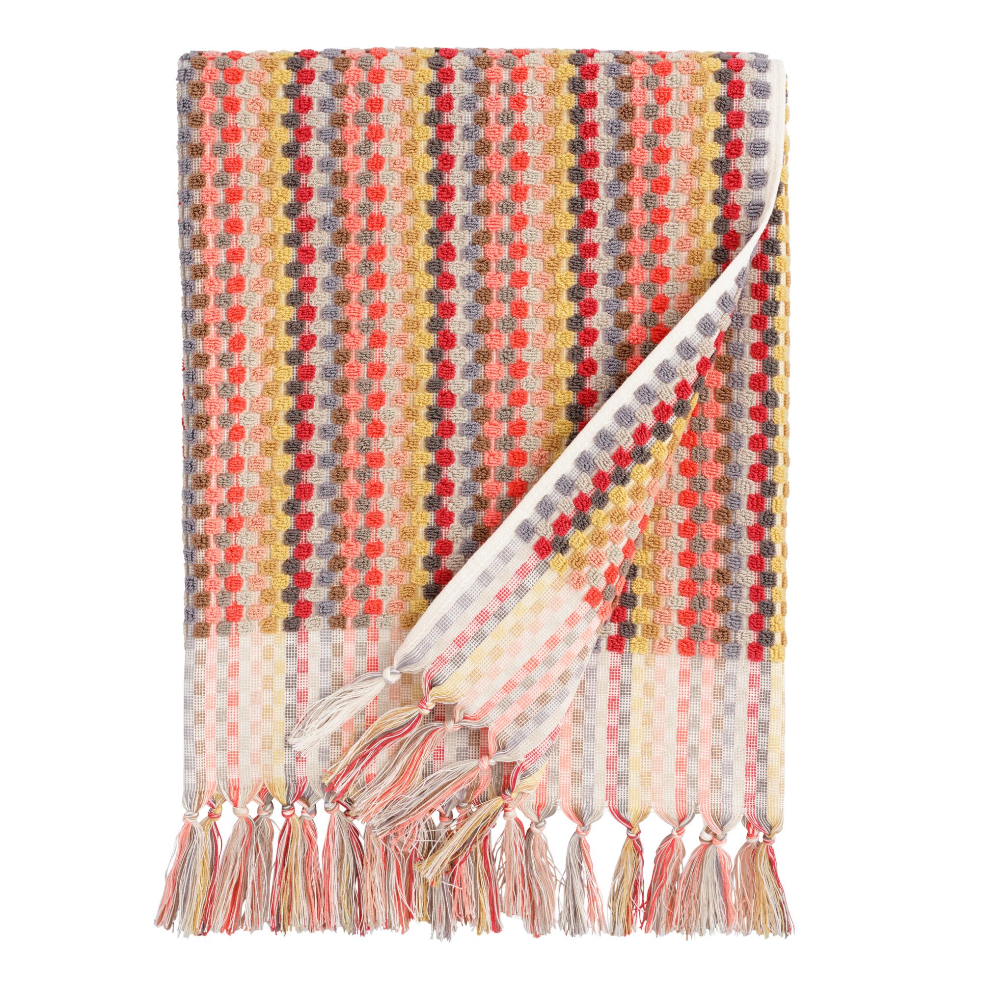Finlay Dot Sculpted Bath Towel: Multi - Cotton by World Market
