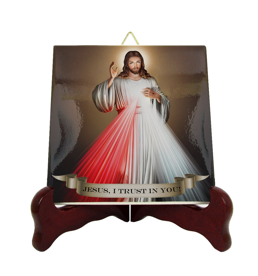Merciful Jesus - Divine Mercy Catholic Icon On Tile Religious Gifts Icons Christ Misericordia Holy Art